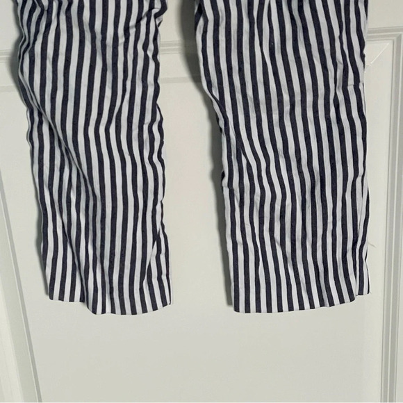 Theory Inza Striped Linen Blend Cropped Wide leg Pants 29040 - Picture 7 of 10